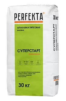 Шпаклевка гипсовая базовая Perfekta Суперстарт, 30 кг в "Строй-Ресурсе"