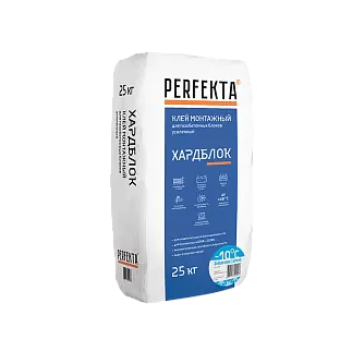 Клей для пеноблоков усиленный Perfekta Хардблок Зимняя серия, 25 кг в "Строй-Ресурсе"