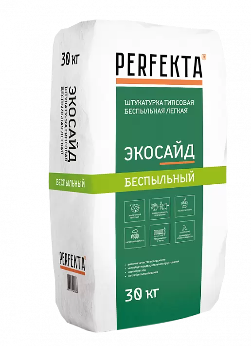 Штукатурка гипсовая Perfekta Экосайд беспыльная легкая, 30 кг в "Строй-Ресурсе" Штукатурка гипсовая Perfekta Экосайд беспыльная легкая, 30 кг купить в "Строй-Ресурсе"