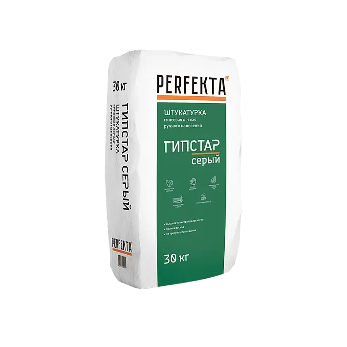 Штукатурка гипсовая легкая Perfekta Гипстар серый, 30 кг в "Строй-Ресурсе" Штукатурка гипсовая легкая Perfekta Гипстар серый, 30 кг купить в "Строй-Ресурсе"
